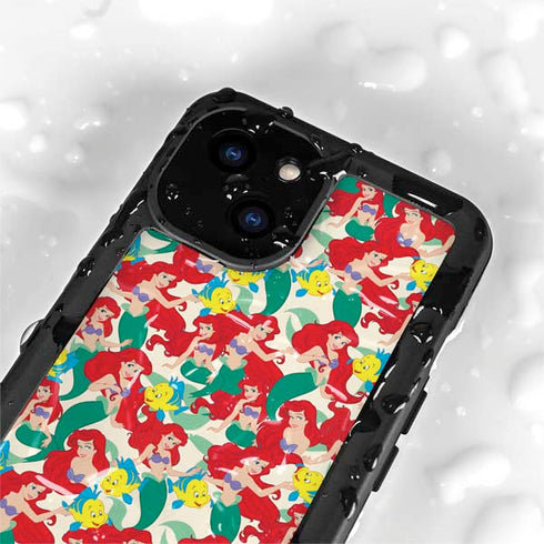 Disney The Little Mermaid Ariel and Flounder Pattern iPhone 13 Mini Waterproof Case