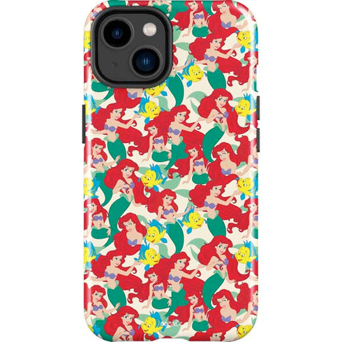 Disney The Little Mermaid Ariel and Flounder Pattern iPhone 15 Plus Impact Case