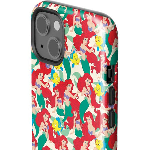 Disney The Little Mermaid Ariel and Flounder Pattern iPhone 15 Impact Case