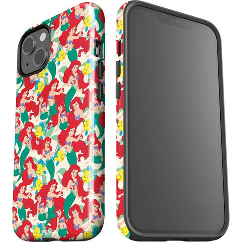Disney The Little Mermaid Ariel and Flounder Pattern iPhone 15 Impact Case
