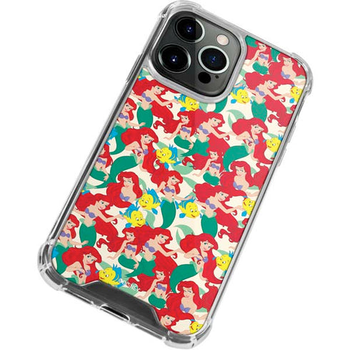 Disney The Little Mermaid Ariel and Flounder Pattern iPhone 15 Pro Clear Case