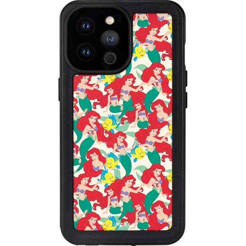 Disney The Little Mermaid Ariel and Flounder Pattern iPhone 14 Pro Max Waterproof Case