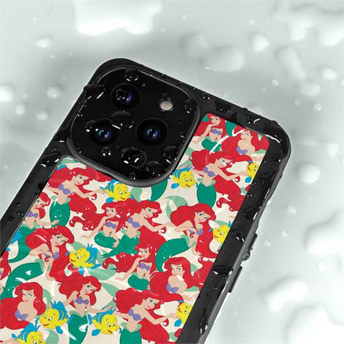 Disney The Little Mermaid Ariel and Flounder Pattern iPhone 14 Pro Max Waterproof Case
