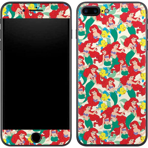 Disney The Little Mermaid Ariel and Flounder Pattern iPhone 8 Plus Skin