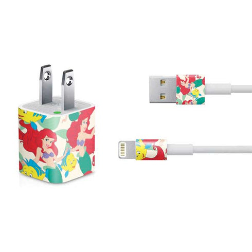 Disney The Little Mermaid Ariel and Flounder Pattern iPhone Charger (5W USB) Skin
