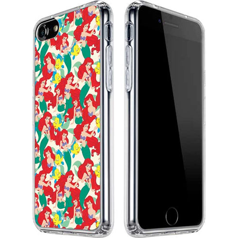 Disney The Little Mermaid Ariel and Flounder Pattern iPhone SE (2nd & 3rd Gen) Clear Case