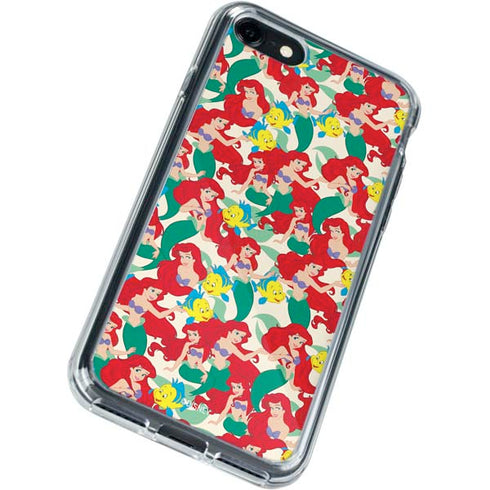 Disney The Little Mermaid Ariel and Flounder Pattern iPhone SE (2nd & 3rd Gen) Clear Case