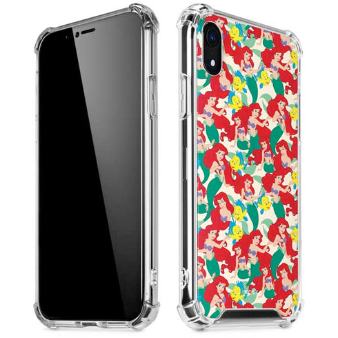 Disney The Little Mermaid Ariel and Flounder Pattern iPhone XR Clear Case