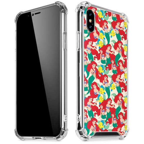 Disney The Little Mermaid Ariel and Flounder Pattern iPhone XS Max Clear Case