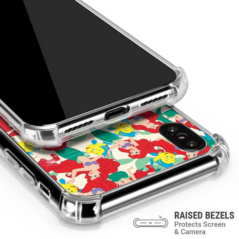 Disney The Little Mermaid Ariel and Flounder Pattern iPhone XS Max Clear Case