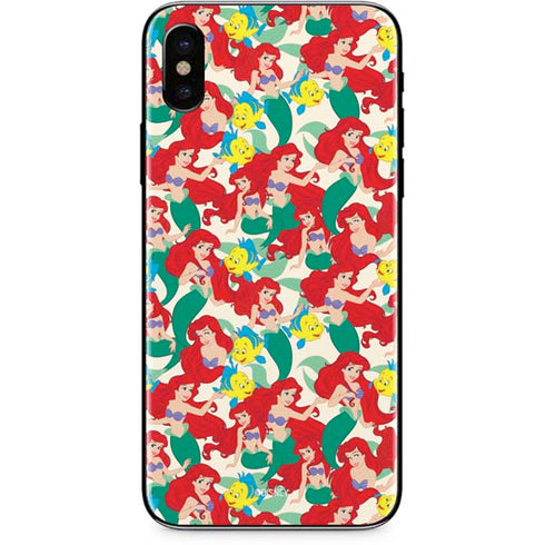 Disney The Little Mermaid Ariel and Flounder Pattern iPhone XS Skin
