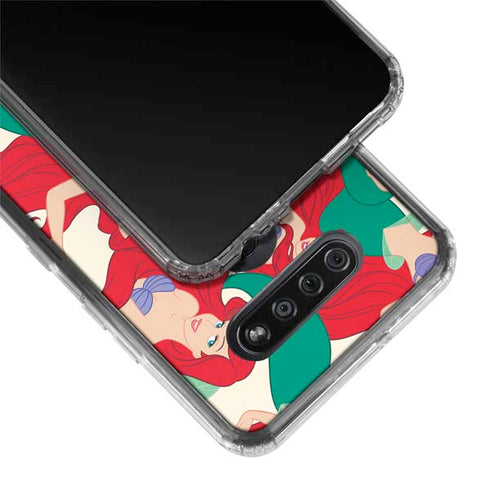 Disney The Little Mermaid Ariel and Flounder Pattern LG K51/Q51 Clear Case