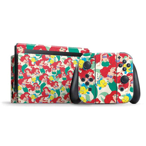 Disney The Little Mermaid Ariel and Flounder Pattern Nintendo Switch Bundle Skin