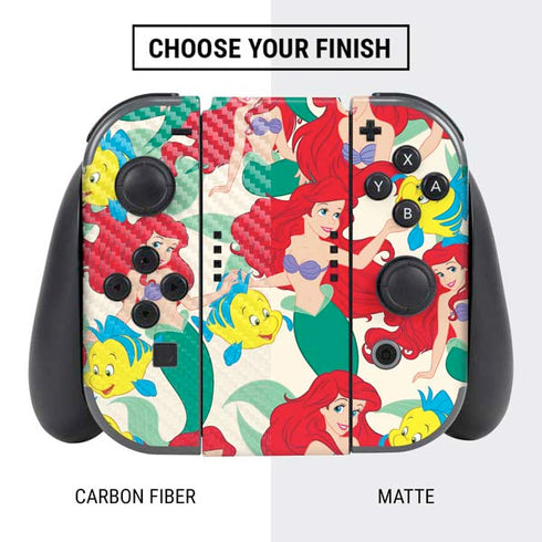 Disney The Little Mermaid Ariel and Flounder Pattern Nintendo Switch Bundle Skin