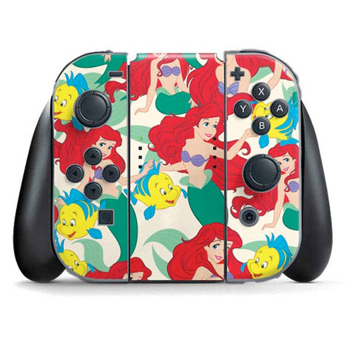 Disney The Little Mermaid Ariel and Flounder Pattern Nintendo Switch (2017-2021) Joy-Con Controller Skin