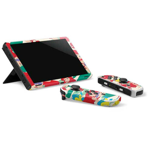 Disney The Little Mermaid Ariel and Flounder Pattern Nintendo Switch OLED (2021) Skin