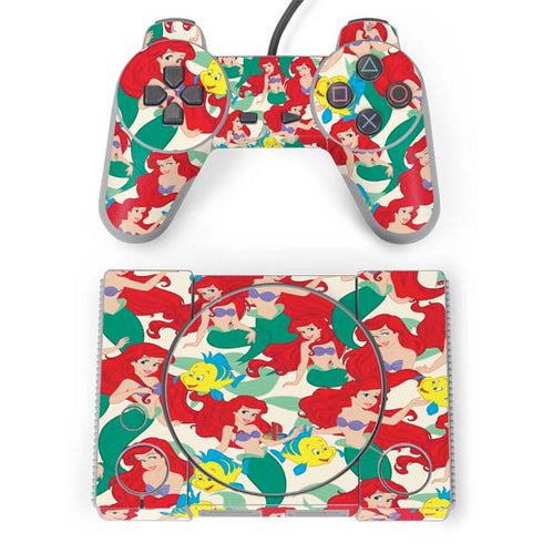 Disney The Little Mermaid Ariel and Flounder Pattern PlayStation Classic Bundle Skin