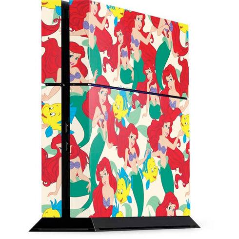 Disney The Little Mermaid Ariel and Flounder Pattern PS4 Console Skin