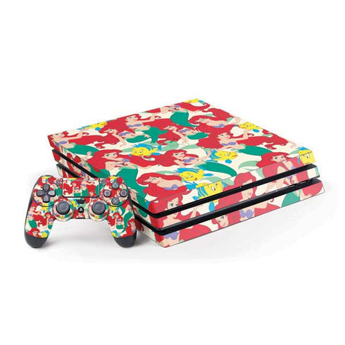 Disney The Little Mermaid Ariel and Flounder Pattern PS4 Pro Bundle Skin