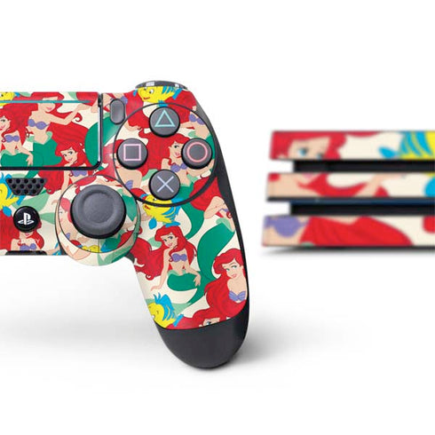 Disney The Little Mermaid Ariel and Flounder Pattern PS4 Pro Bundle Skin