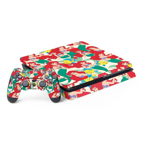 Disney The Little Mermaid Ariel and Flounder Pattern PS4 Slim Bundle Skin