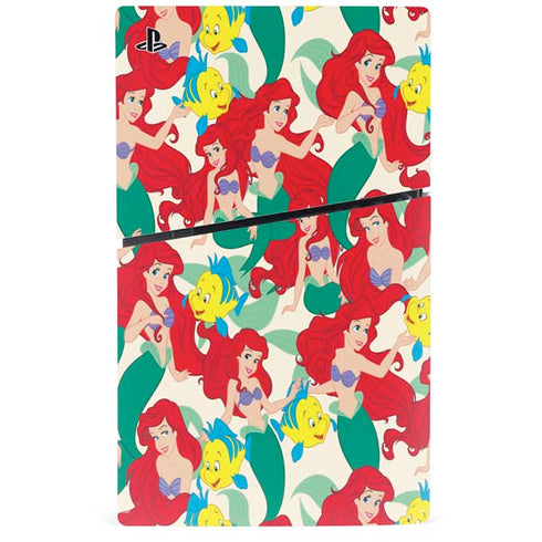 Disney The Little Mermaid Ariel and Flounder Pattern PS5 Slim Disk Bundle Skin