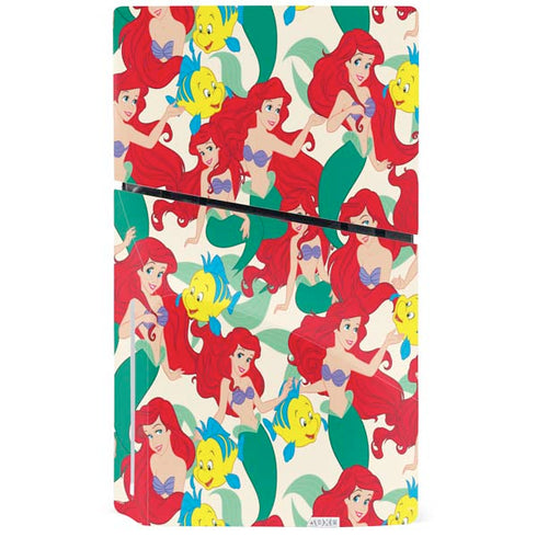 Disney The Little Mermaid Ariel and Flounder Pattern PS5 Slim Disk Console Skin