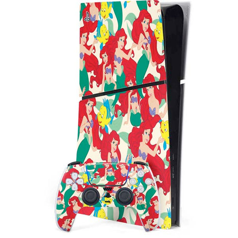 Disney The Little Mermaid Ariel and Flounder Pattern PS5 Slim Digital Edition Console Skin