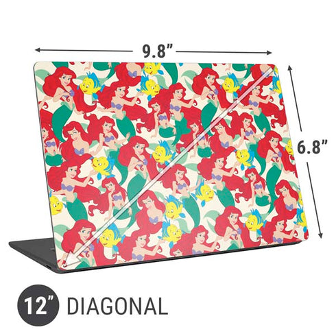 Disney The Little Mermaid Ariel and Flounder Pattern Universal Laptop 12in (9.8 x 6.8in) Skin