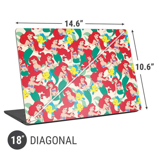 Disney The Little Mermaid Ariel and Flounder Pattern Universal Laptop 18in (14.6 x 10.6in) Skin