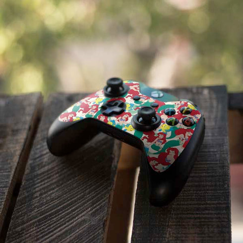 Disney The Little Mermaid Ariel and Flounder Pattern Xbox One Controller Skin