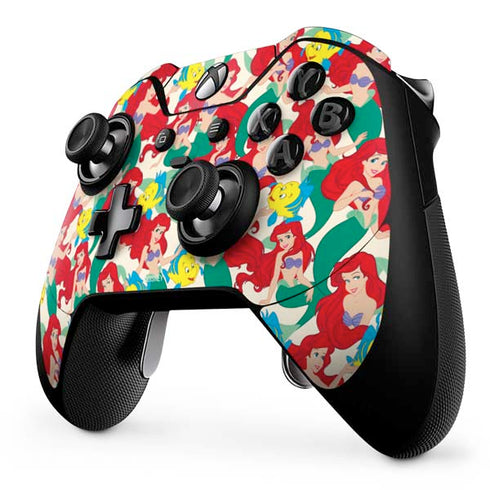 Disney The Little Mermaid Ariel and Flounder Pattern Xbox One Elite Controller Skin