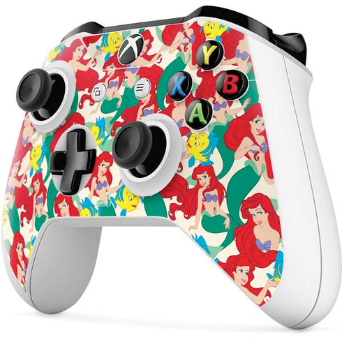 Disney The Little Mermaid Ariel and Flounder Pattern Xbox One S Controller Skin