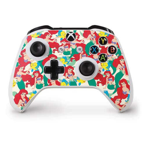 Disney The Little Mermaid Ariel and Flounder Pattern Xbox One S Controller Skin