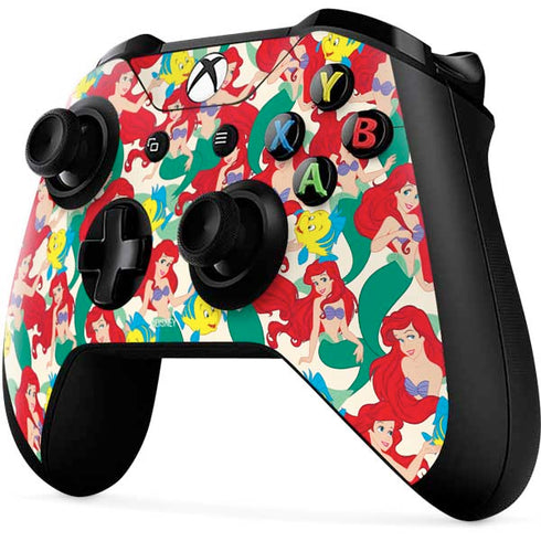 Disney The Little Mermaid Ariel and Flounder Pattern Xbox One X Controller Skin