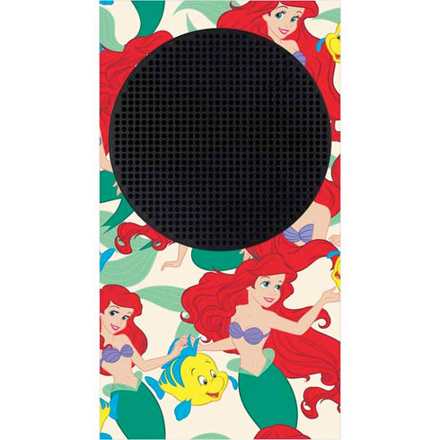 Disney The Little Mermaid Ariel and Flounder Pattern Xbox Series S Skins