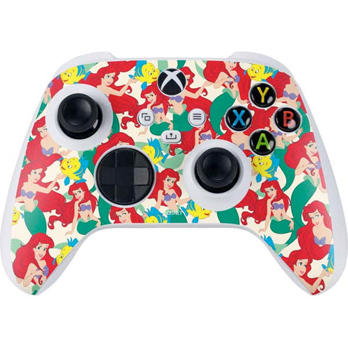 Disney The Little Mermaid Ariel and Flounder Pattern Xbox Series S Controller Skin