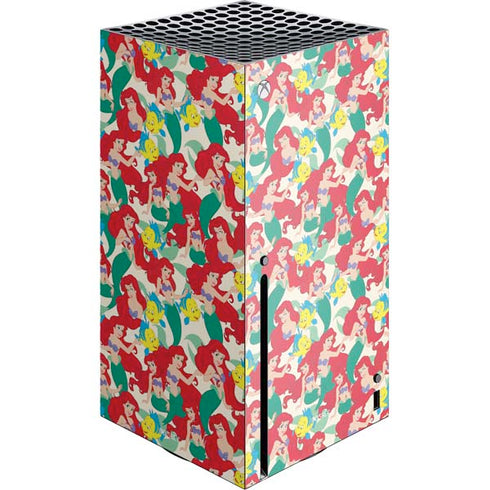 Disney The Little Mermaid Ariel and Flounder Pattern Xbox Series X Console Skin