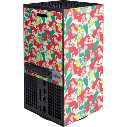 Disney The Little Mermaid Ariel and Flounder Pattern Xbox Series X Console Skin