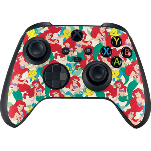 Disney The Little Mermaid Ariel and Flounder Pattern Xbox Series X Controller Skin