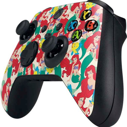 Disney The Little Mermaid Ariel and Flounder Pattern Xbox Series X Controller Skin