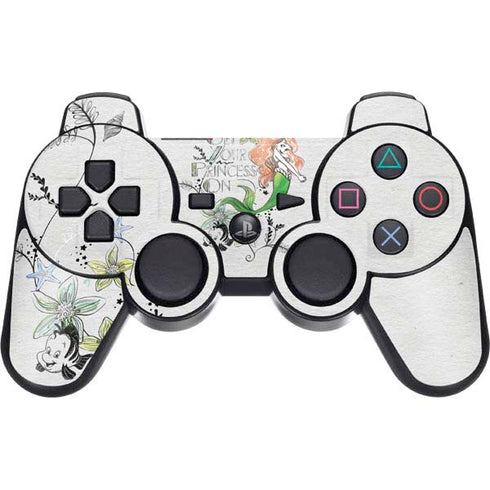 Disney The Little Mermaid Ariel and Flounder Art PS3 Dual Shock wireless controller Skin