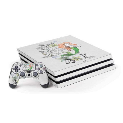 Disney The Little Mermaid Ariel and Flounder Art PS4 Pro Bundle Skin