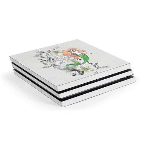 Disney The Little Mermaid Ariel and Flounder Art PS4 Pro Console Skin