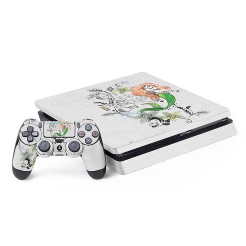 Disney The Little Mermaid Ariel and Flounder Art PS4 Slim Bundle Skin