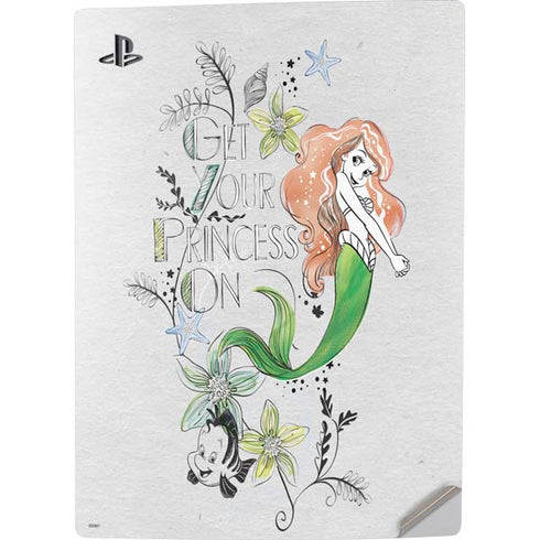 Disney The Little Mermaid Ariel and Flounder Art PS5 Digital Edition Console Skin