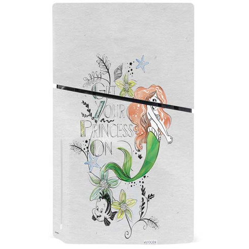 Disney The Little Mermaid Ariel and Flounder Art PS5 Slim Disk Bundle Skin