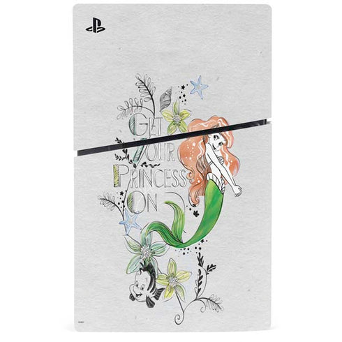 Disney The Little Mermaid Ariel and Flounder Art PS5 Slim Digital Edition Bundle Skin