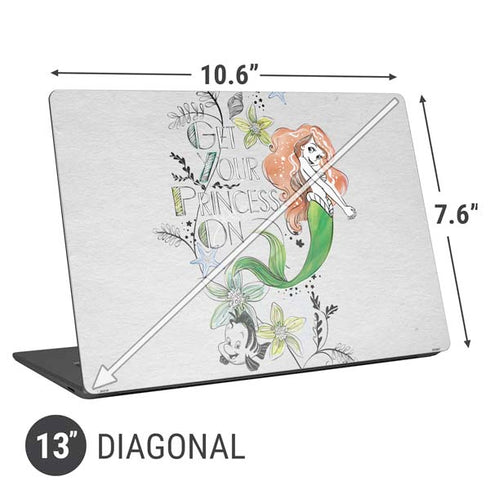 Disney The Little Mermaid Ariel and Flounder Art Universal Laptop 13in (10.6 x 7.6in) Skin
