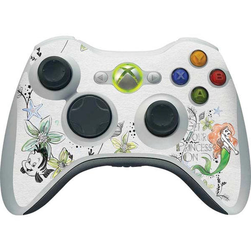 Disney The Little Mermaid Ariel and Flounder Art Xbox 360 Wireless Controller Skin